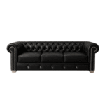 Chesterfield Black Leather 3+2 Seater Sofa Set – Luxury Button Tufted Suite UK - Image 6