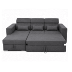 3-in-1 Corner Sofa Bed with Storage – Grey Fabric Sleeper Sofa | Furnishings Hub