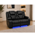 Luxury Black LED Recliner Sofa 3+2 Seater – Cup Holders & Console UK - Image 8