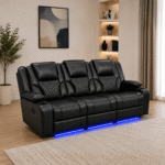 Luxury Black LED Recliner Sofa 3+2 Seater – Cup Holders & Console UK - Image 9