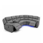 Fabric electric recliner corner with blue led lights