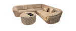 Chesterfield corner sofa with footstool - Image 4