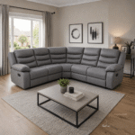 Roma Grey Leather 5 Seater Corner Recliner Sofa – Luxury Corner Suite UK - Image 3