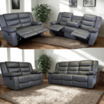 Roma Grey Leather 3+2 Recliner Sofa Set – Luxury Comfort Suite UK | Furnishings Hub - Image 3