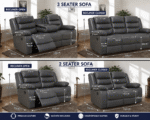 Roma Grey Leather 3+2 Recliner Sofa Set – Luxury Comfort Suite UK | Furnishings Hub - Image 4