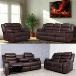 Roma Recliner Brown 3+2 Seater Sofa Set | Luxury Leather Reclining Sofa UK - Image 3