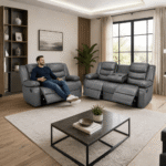 Roma Grey Leather 3+2 Recliner Sofa Set – Luxury Comfort Suite UK | Furnishings Hub - Image 8