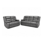 Roma Grey Leather 3+2 Recliner Sofa Set – Luxury Comfort Suite UK | Furnishings Hub