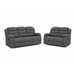 Sorrento Fabric Recliner 3+2 Seater Sofa Set – Grey Fabric Reclining Suite UK