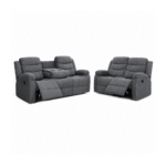Sorrento Fabric Recliner 3+2 Seater Sofa Set – Grey Fabric Reclining Suite UK - Image 2