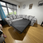5 Seater Grey Corner Sofa Bed with Pull-Out Sleeper & Scatter Cushions - Image 4