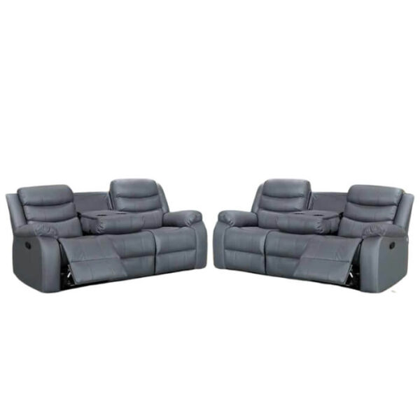 Roma recliner leather sofas 3+3 Seater Grey black & Brown colour available