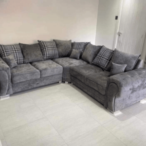 Five Seater verona corner grey scattered back cushion