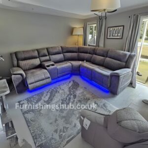 Hannah Electric Recliner Corner Sofa with LED & USB Ports