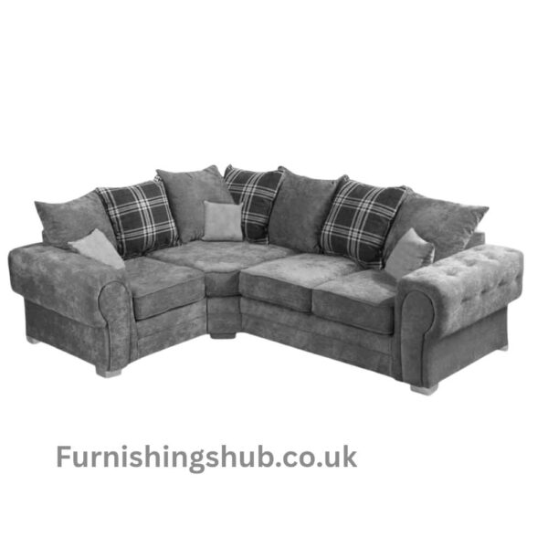 Verona Grey Fabric Corner Sofa | 4 Seater 2C1/1C2 | Compact & Modern - Image 2