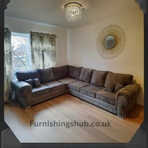 Six Seater verona corner sofa fullback grey