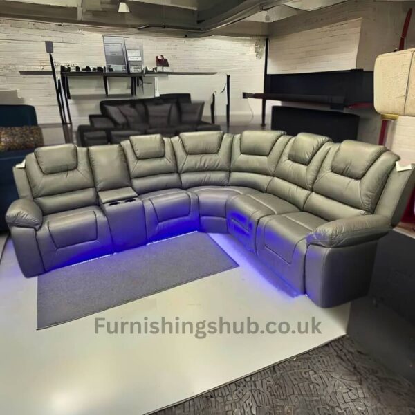 Oxford Electric Recliner Corner Sofa – L-Shaped Modern Seating with USB Charging & LEDs - Image 5