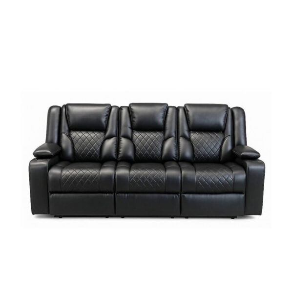 Orlando Black Electric Recliner Sofa with USB & LED – 2 or 3 Seater - Image 5