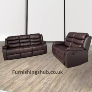 Roma recliner Brown leather 3+2 Seater