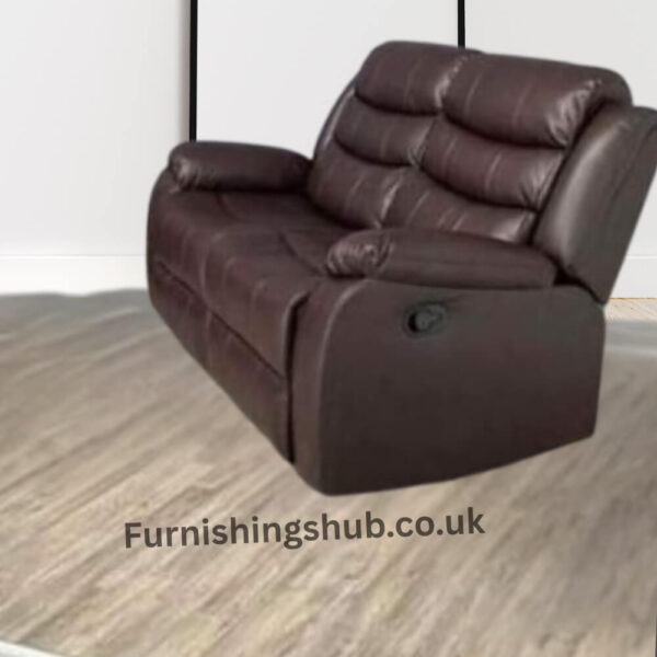 Roma recliner Brown leather 3+2 Seater - Image 4