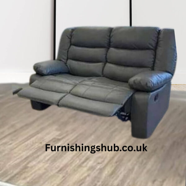 Roma recliner grey leather sofa 3+2 - Image 6
