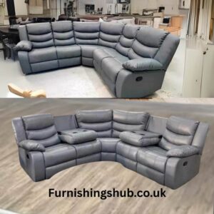 Roma Recliner Corner Sofa – Black, Grey, or Brown Faux Leather | Comfortable & Stylish - Grey