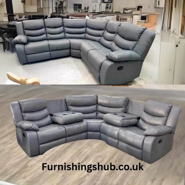 Roma Recliner Corner Sofa – Black, Grey, or Brown Faux Leather | Comfortable & Stylish - Image 5