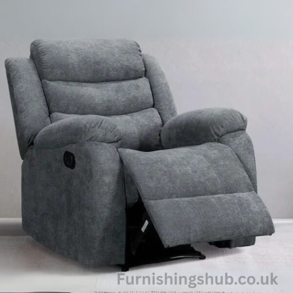 Sorrento fabric recliner chair grey - Image 4