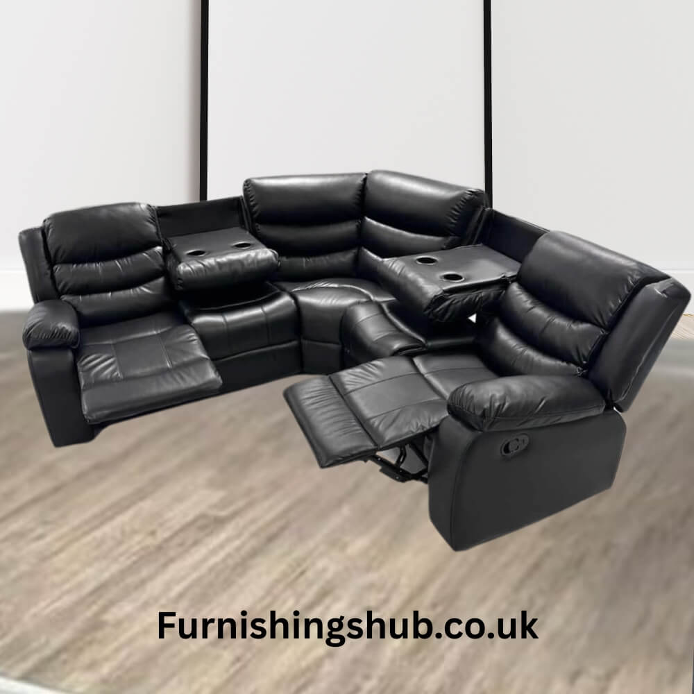 furnishingshub.co.uk 20250810 111547 0000 Roma Recliner Black Leather Corner Sofa Furnishingshub1