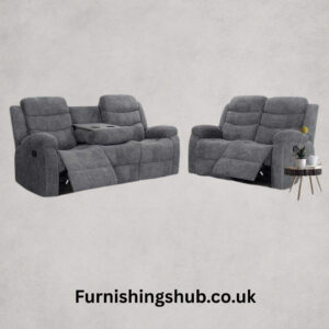 Home Sorrento fabric recliner grey 3 & 2 by furnishings hub