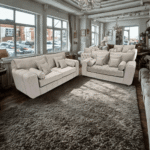 Lilly Sofa 3+2 Cream Plush Velvet With Fullback Cushions | Luxury Plush Sofa UK - Image 4