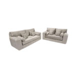 Lilly Sofa 3+2 Cream Plush Velvet With Fullback Cushions | Luxury Plush Sofa UK