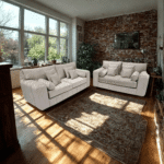 Lilly Sofa 3+2 Cream Plush Velvet With Fullback Cushions | Luxury Plush Sofa UK - Image 2