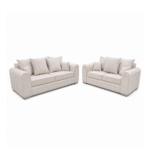 Lilly sofa cream plush velvet 3 & 2