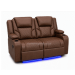 Electric Brown Leather 3+2 Recliner Sofa Set with LED Lights & Cup Holders | Furnishings Hub UK - Image 5