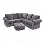 Five Seater Olymia Corner plush velvet Grey