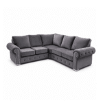 Five Seater Olymia Corner plush velvet Grey - Image 2