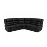 Roma Black Leather 5 Seater Corner Recliner Sofa – Luxury Corner Suite UK - Image 2