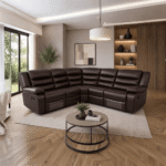 Roma Brown Leather 5 Seater Corner Recliner Sofa – Luxury Corner Suite UK - Image 4