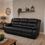 Roma Recliner Black 3+2 Seater Sofa Set | Luxury Leather Reclining Sofa UK - Image 6