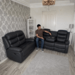 Roma Recliner Black 3+2 Seater Sofa Set | Luxury Leather Reclining Sofa UK - Image 4