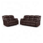 Roma Recliner Brown 3+2 Seater Sofa Set | Luxury Leather Reclining Sofa UK