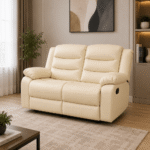 Roma Recliner Sofa Cream Leather 3 & 2 - Image 5