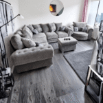 Chelsea Grey Chenille Corner Sofa Set